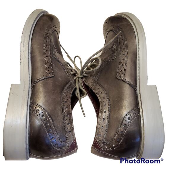 Ted Baker Shoes Mens 10.5 Oxford Wingtip TTamun-3 Faded Brown Work Dress - Picture 3 of 9